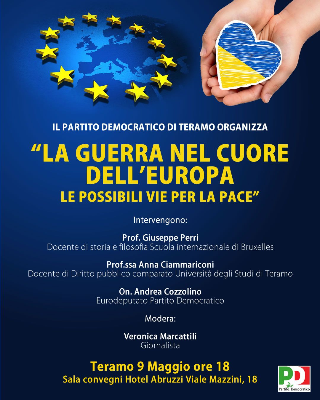La guerra nel cuore dell’Europa, le possibili vie per la pace: il 9 maggio l’incontro a Teramo