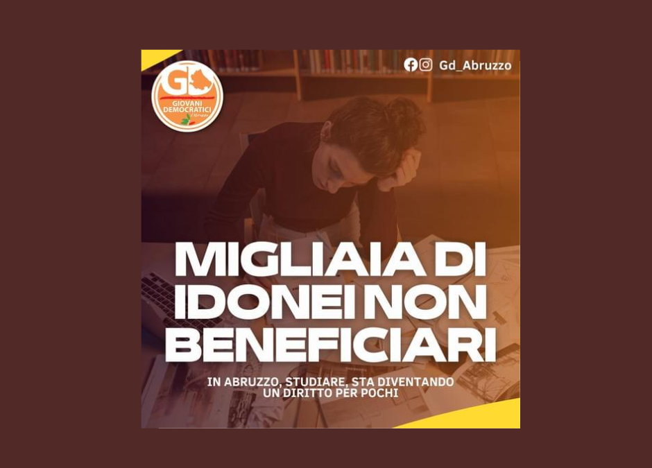 GD: “UNIVERSITÀ, IN ABRUZZO A RISCHIO IL DIRITTO ALLO STUDIO”